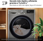 RH90V9PV2N Secadora con Bomba de Calor 9 kg Dual Inverter, Serie 900, Inox Antihuellas, Clase C