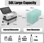 Alpicool T50 Nevera Congelador Portátil de Compresor 50 L, 12/24 V, Doble Zona, con Ruedas