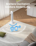 Dreo Nomad One S Ventilador de Torre Inteligente 20 dB con WiFi, 4 Velocidades, Oscilación 90°, Blanco