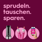 SodaStream Crystal 3.0 Máquina de Agua con Gas con 2 Cilindros CO2 Quick-Connect y 2 Jarras de Cristal