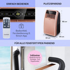 Klarstein Aire Acondicionado Portátil 4 en 1 con Modo Noche y Bajo Consumo, hasta 12000 BTU