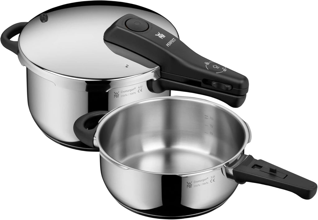 WMF Perfect One Pot Set de Olla Rápida 2 Piezas 4,5 L y 3 L, Inducción, Acero Inoxidable