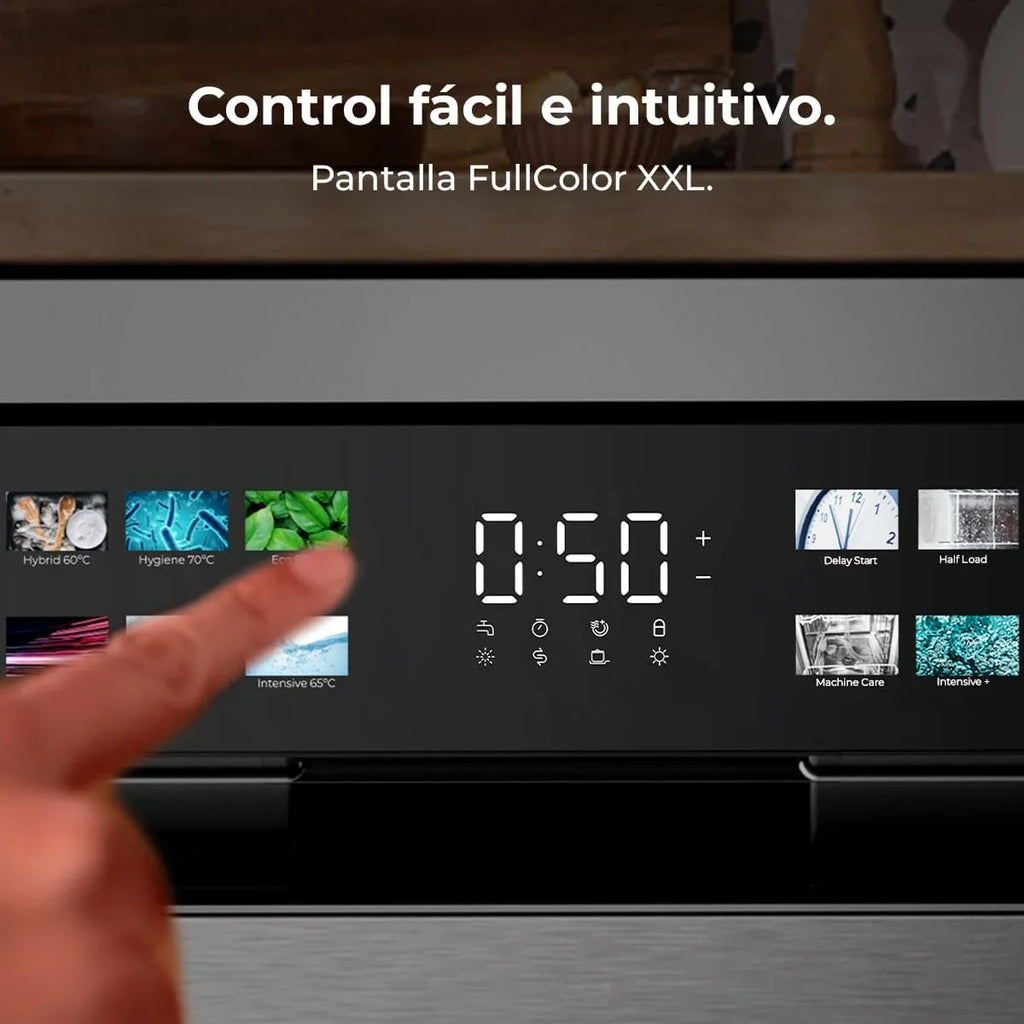 Cecotec Bolero Aguazero 6210 Dark Lavavajillas 60 cm, 15 Cubiertos, Tercera Bandeja, 8 Programas