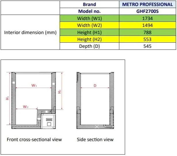 METRO Professional GHF2700S Congelador Horizontal 700 L, 3 Cestas, LED, Ruedas y Cerradura