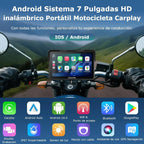 Carpuride W702 Plus Pantalla CarPlay para Moto 7" Android, CarPlay y Android Auto Inalámbricos, Doble Cámara