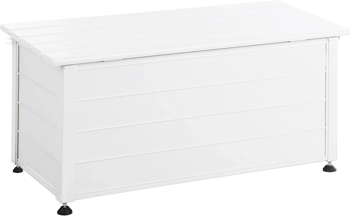 Beliani Campalto Arcón de Exterior de Aluminio Blanco 113 x 50 cm, 190 L