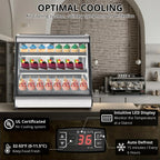 Vitrina Refrigerada Comercial de Mostrador 130 L con Descongelación Automática y Luz LED