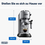 De'Longhi Dedica Style EC 685.M Cafetera Espresso de Brazo con Vaporizador, 15 cm, Plata