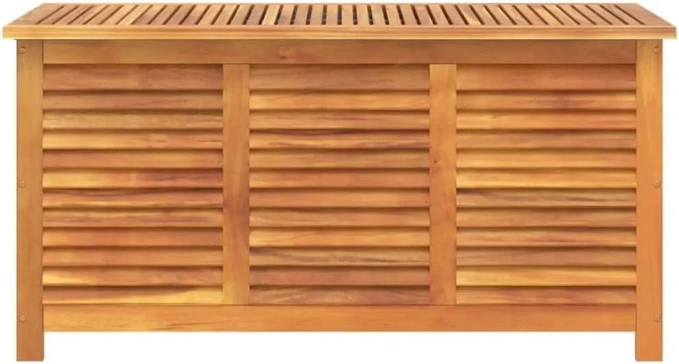 Baúl de Almacenaje de Jardín en Madera de Acacia 113 x 50 x 56 cm con Bolsa Impermeable