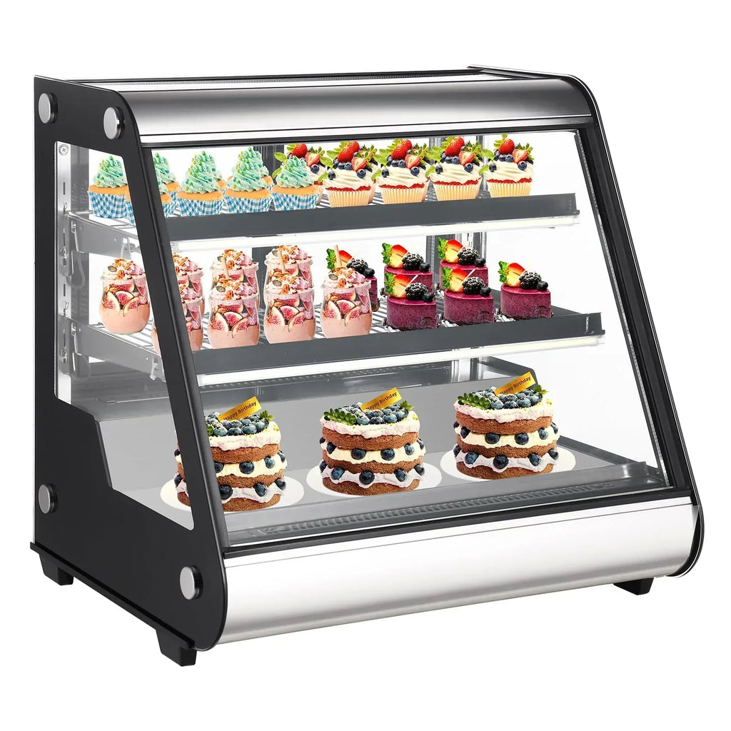 Vitrina Refrigerada Comercial de Mostrador 130 L con Descongelación Automática y Luz LED