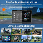 Carpuride W702 Plus Pantalla CarPlay para Moto 7" Android, CarPlay y Android Auto Inalámbricos, Doble Cámara