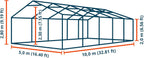 TOOLPORT Carpa Almacén 5 x 10 m Lona PVC 750 N Impermeable Gris con Base Reforzada