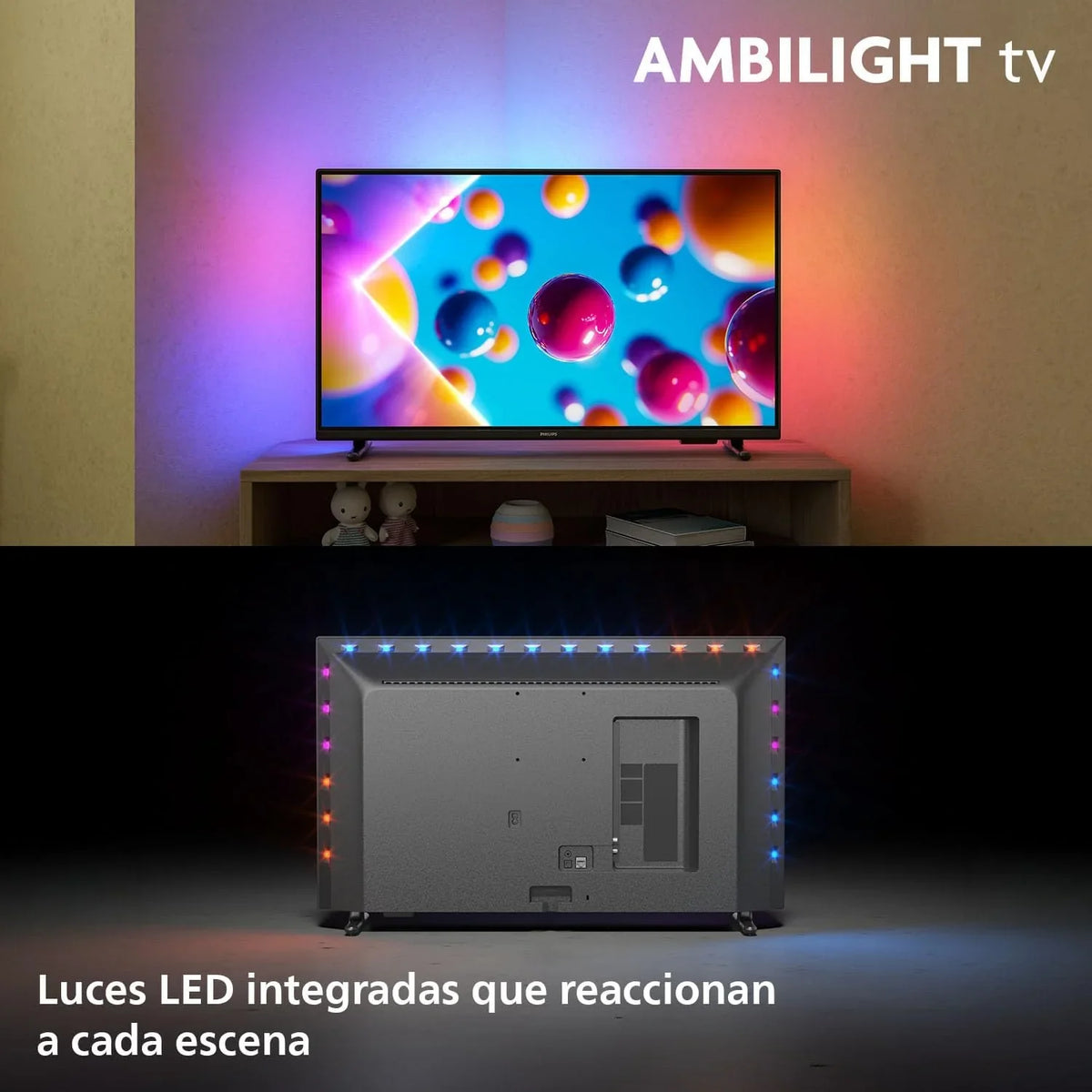 Smart TV LED 32" 32PFS6900 con Ambilight, Titan OS y Dolby Audio, Compatible con Alexa y Google