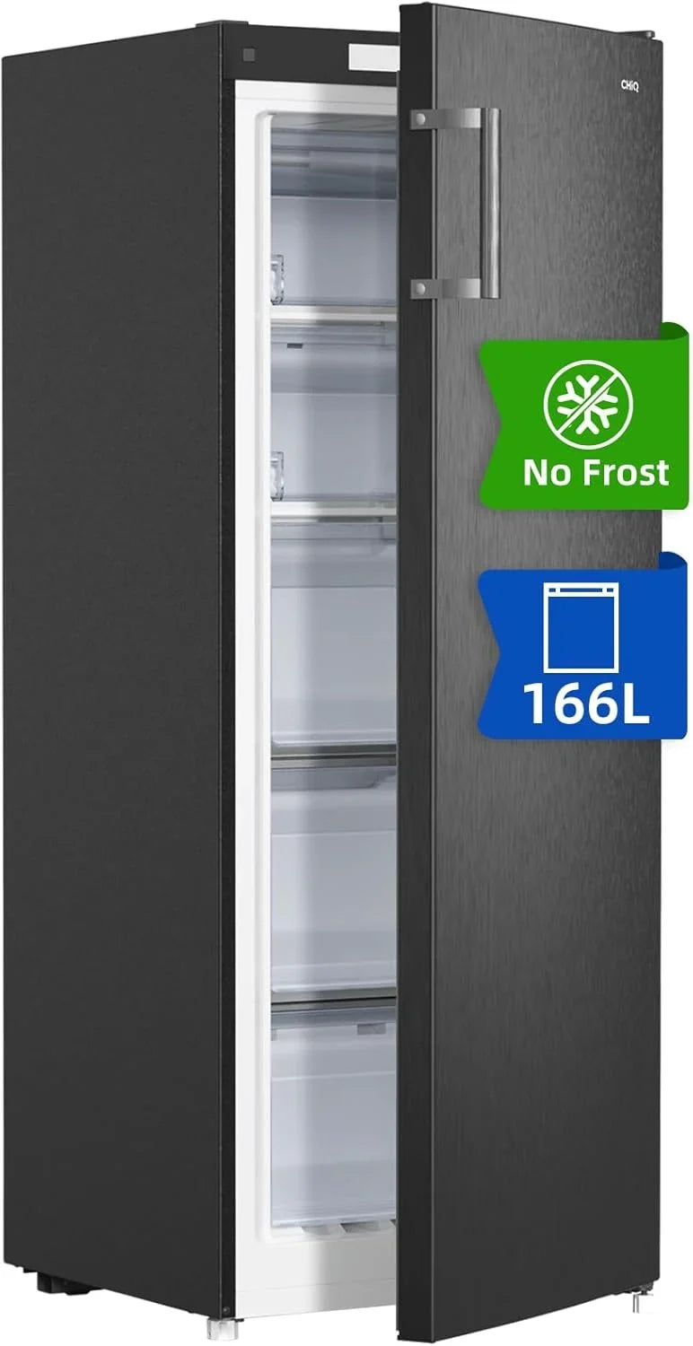 CHiQ FSD166NE4E Congelador Vertical No Frost 166 L, Control Electrónico, Inox Negro, Clase E