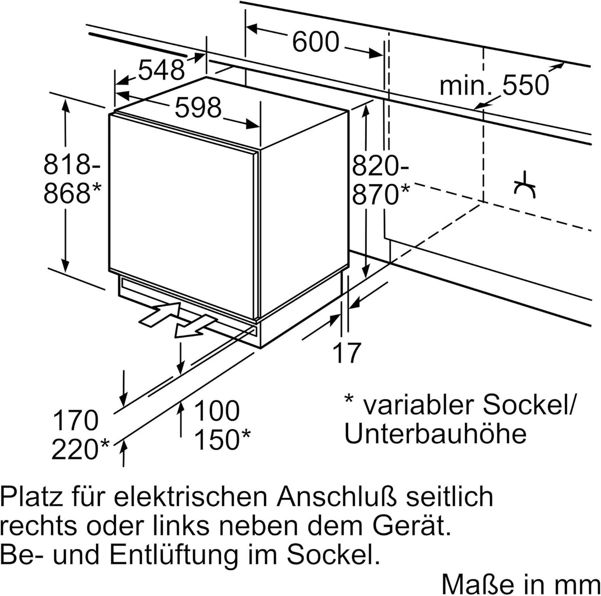 Bosch GIV11ADC0 Congelador Integrable Serie 6, 70 L, LowFrost, 72 cm