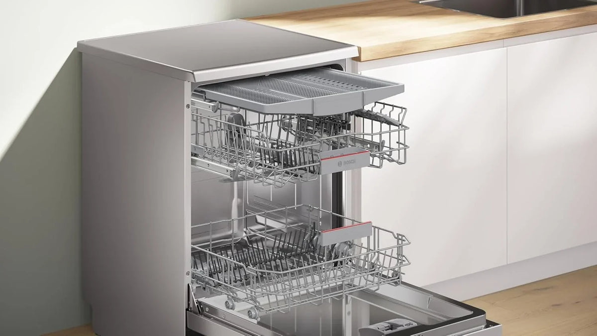 Bosch SMS4EMI06E Lavavajillas 60 cm Serie 4, Home Connect, Motor EcoSilence, Acero