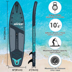 ALLPICK Tabla de Paddle Surf Hinchable Premium 320 cm con Soporte para Cámara, Verde