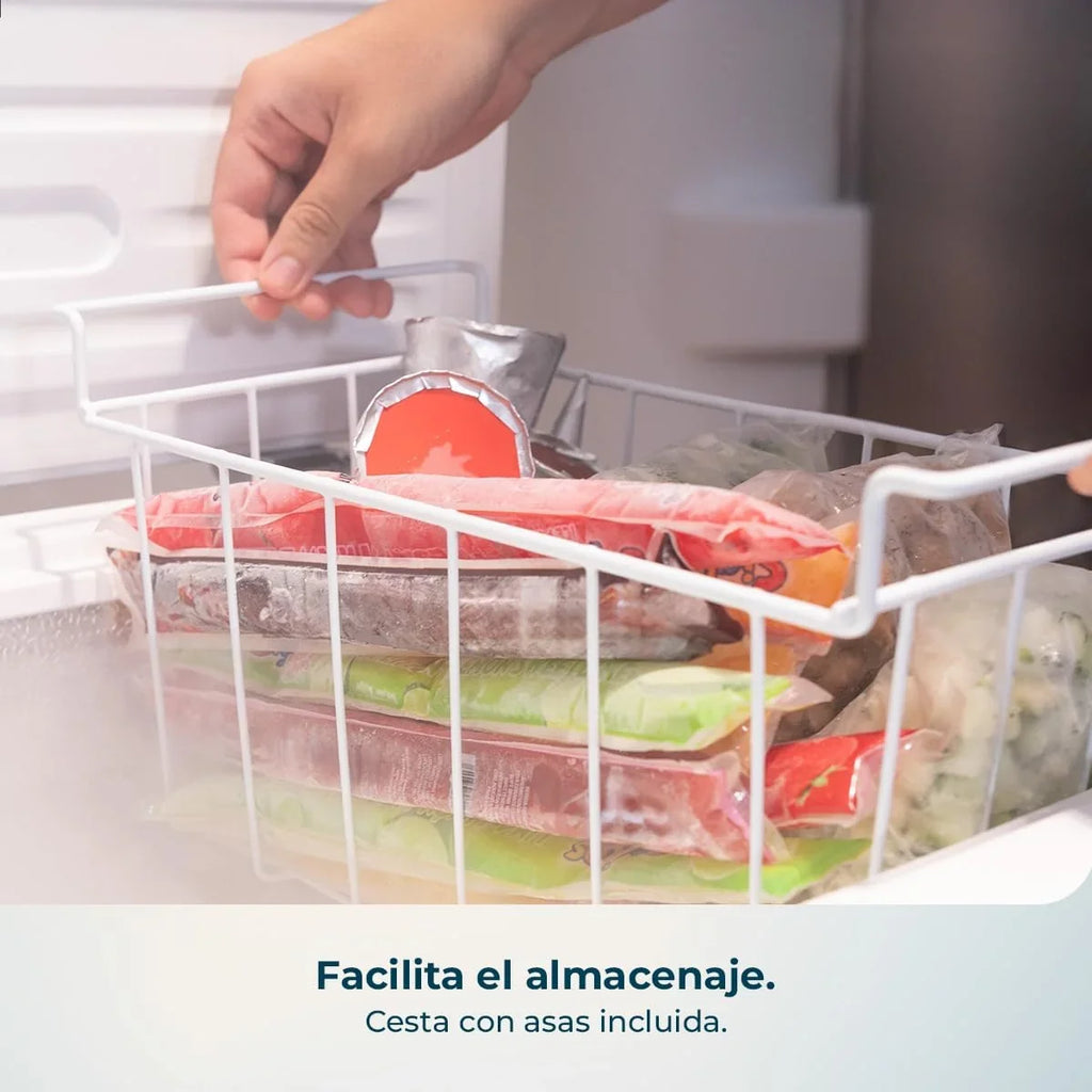 Cecotec Bolero CoolMarket Chest 143P White E Congelador Horizontal 143 L, Puerta ZeroG, Dual Function