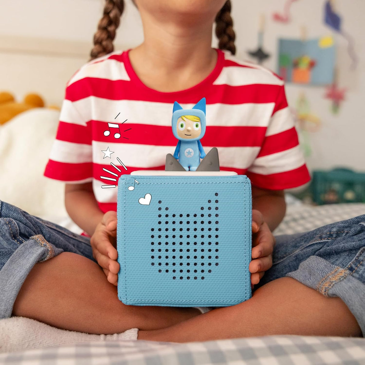 Toniebox Pack Inicio Azul con Creativo-Tonie y 4 Figuras Disney de Animales