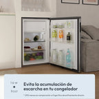 Candy CNOQ2S58EX Frigorífico Mini con Congelador 129 L, 54,5 x 85 cm, Luz LED, Inox