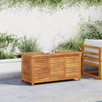 Baúl de Almacenaje de Jardín en Madera de Acacia 113 x 50 x 56 cm con Bolsa Impermeable