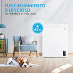 MIDEA Arcón Congelador Pequeño 99 L, Motor Inverter, Control Electrónico, Silencioso 39 dB, Blanco