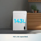 Cecotec Bolero CoolMarket Chest 143P White E Congelador Horizontal 143 L, Puerta ZeroG, Dual Function