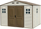 Duramax Woodside 30214-4 Caseta de Jardín de PVC 10 x 8 pies (3,25 x 2,47 m) Marfil y Marrón