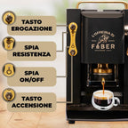 Faber Pro Total Deluxe Cafetera de Monodosis ESE 44 mm de Latón, 1,3 L