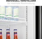 Bomann KSG 7351 Nevera Expositora con Puerta de Cristal 347 L, Luz LED y Cerradura, Negra