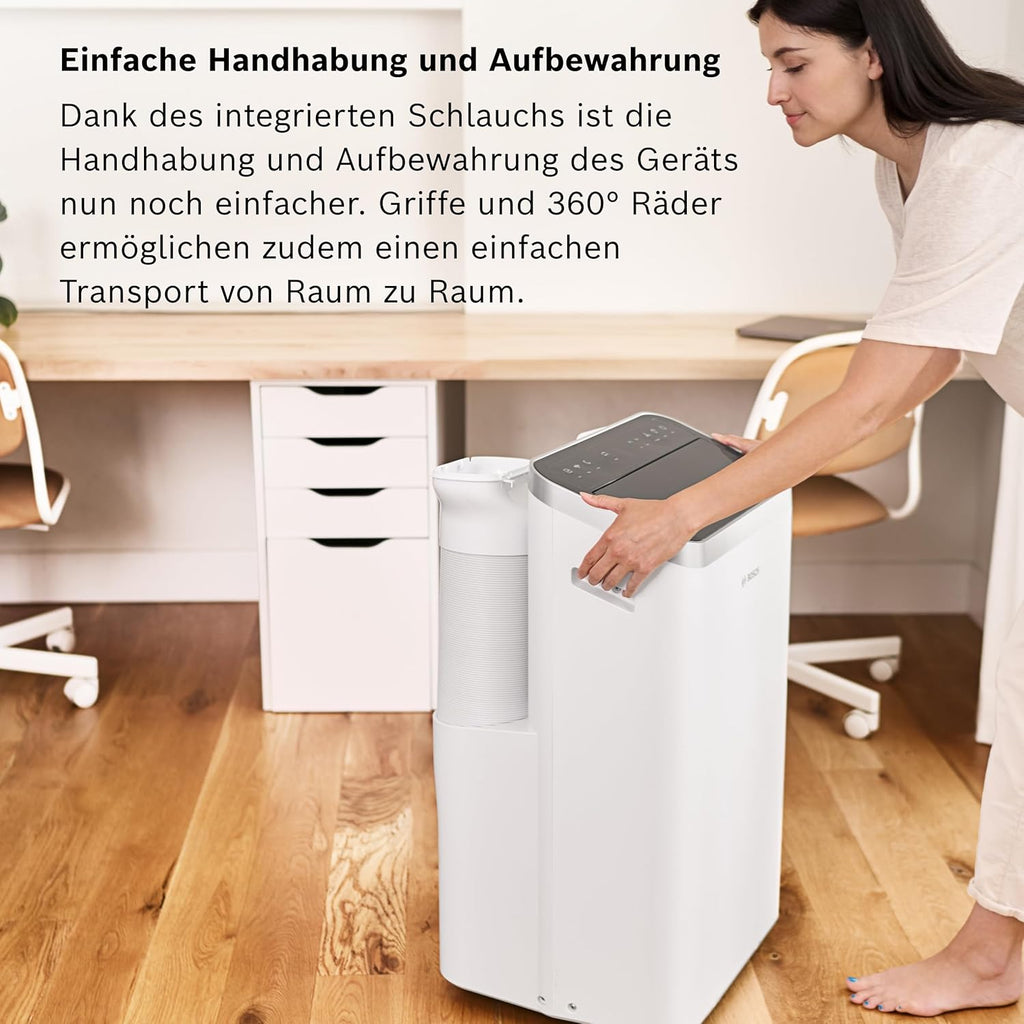 Bosch Cool Aire Acondicionado Portátil 3 en 1 con Modos Auto, Silencio y Noche