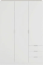 Habitdesign Armario 3 Puertas y 3 Cajones Blanco Ártico 121 x 180 x 52 cm