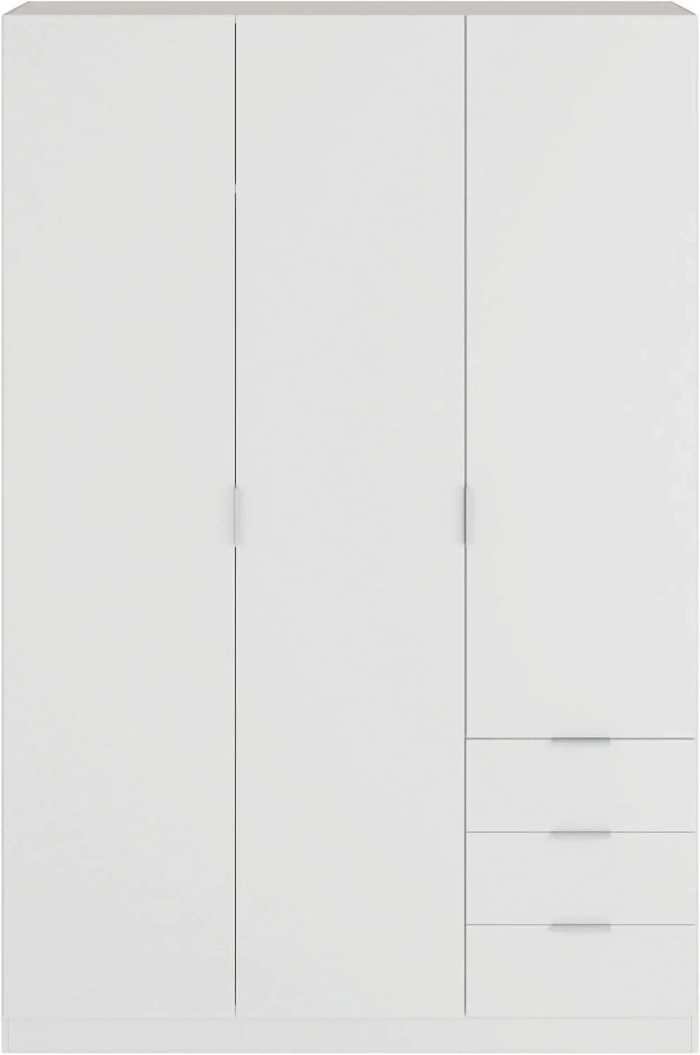 Habitdesign Armario 3 Puertas y 3 Cajones Blanco Ártico 121 x 180 x 52 cm