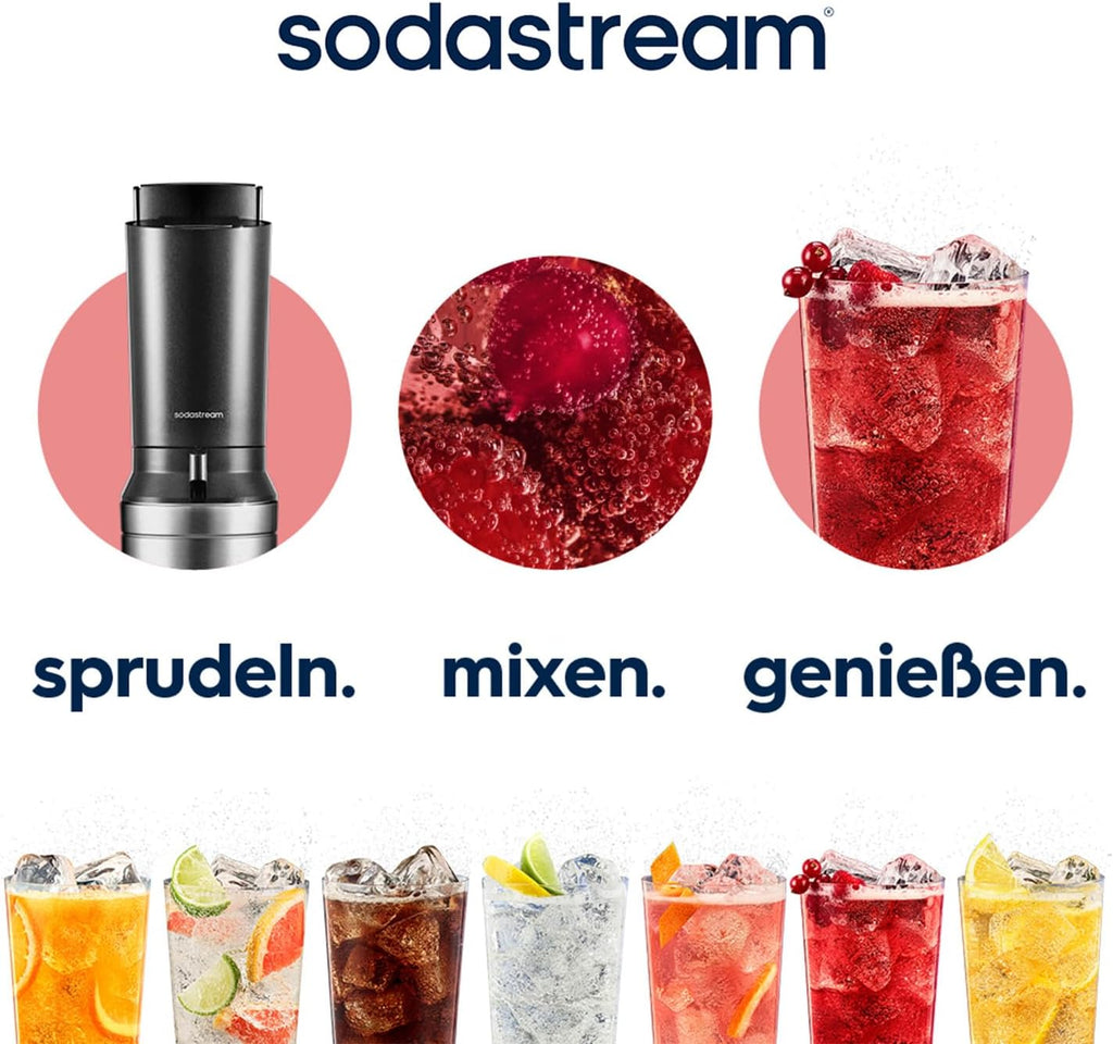 SodaStream Crystal 3.0 Máquina de Agua con Gas con 2 Cilindros CO2 Quick-Connect y 2 Jarras de Cristal