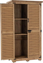 MCombo Armario de Jardín de Madera de Abeto 82 x 42 x 160 cm con Techo Inclinado