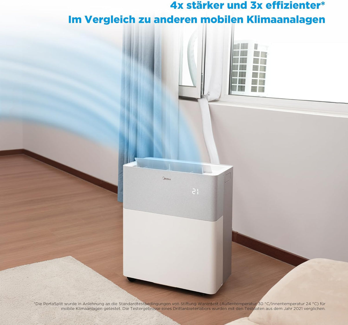 Midea PortaSplit Aire Acondicionado Portátil con Bomba de Calor 12000 BTU, A++, 39 dB, hasta 42 m²