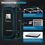 Kit Armario de Cultivo Completo 80 x 80 x 180 cm con Lámpara LED 150 W, Filtro de Carbón y Extractor