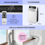 Klarstein Aire Acondicionado Portátil 4 en 1 con Modo Noche y Bajo Consumo, hasta 12000 BTU