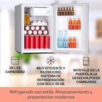 Klarstein Fargo Nevera para Bebidas 67 L con Congelador 4 L, Puerta de Cristal, Diseño Retro