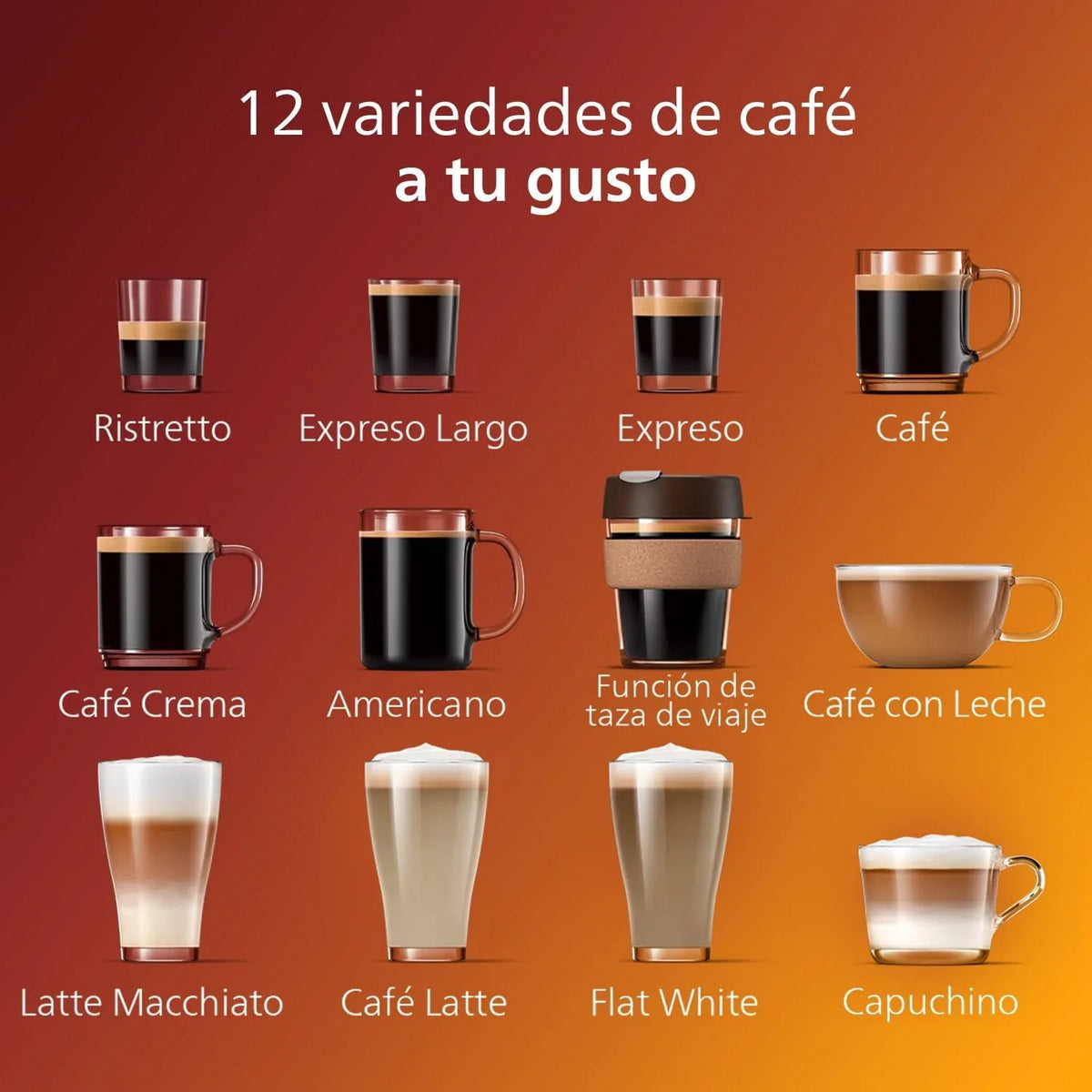 Serie 5400 EP5441/50 Cafetera Superautomática LatteGo, 12 Cafés, Pantalla TFT, 4 Perfiles