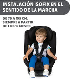 Chicco Unico Evo i-Size Classic Silla de Coche Isofix Giratoria 360° de 40 a 150 cm (0-12 Años), Negra