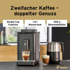 Tchibo Esperto2 Caffè Cafetera Superautomática con Función 2 Tazas, Granite Black
