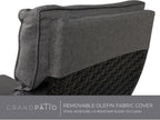 Grand Patio Sillón Reclinable de Ratán con Cojines para Interior y Exterior, Gris Oscuro