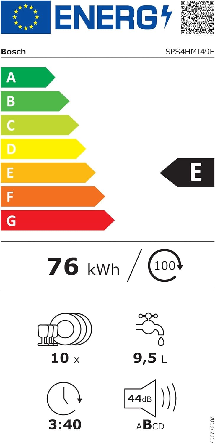 Bosch SPV2IKX10E Lavavajillas Integrable 45 cm Serie 2 con Home Connect y AquaStop