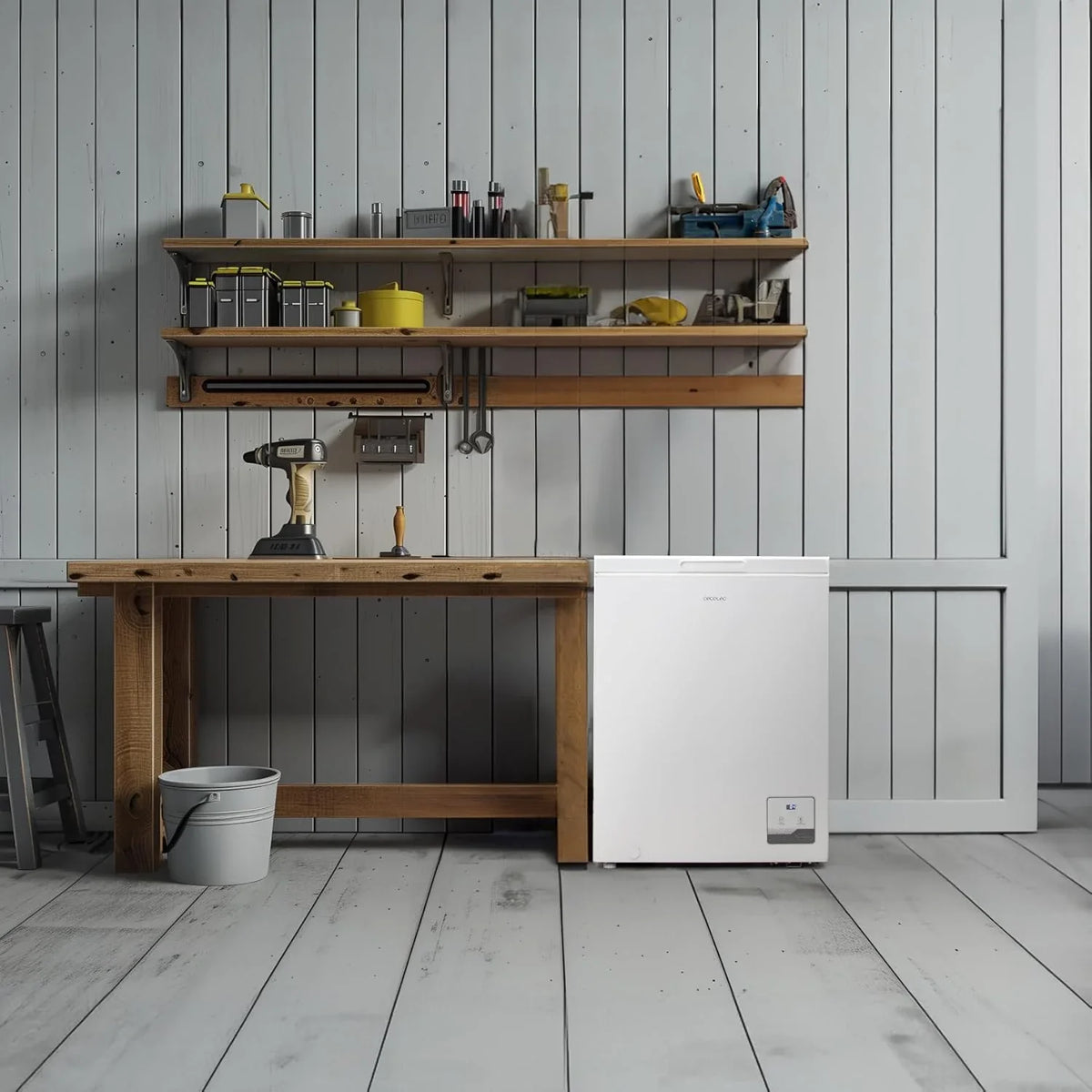 Cecotec Bolero CoolMarket Chest 142 White E Congelador Horizontal 142 L, Inverter Plus, Dual Function