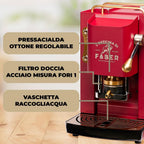 Faber Pro Total Deluxe Cafetera de Monodosis ESE 44 mm de Latón, 1,3 L