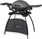 Weber Q 2400 Barbacoa Eléctrica con Soporte y Mesas Laterales, 54 x 39 cm, Dark Grey