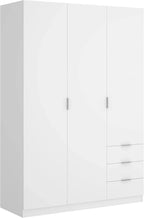 DEKIT Grupo Rimobel Armario Ropero 3 Puertas y 3 Cajones Blanco 121 x 184 x 52 cm