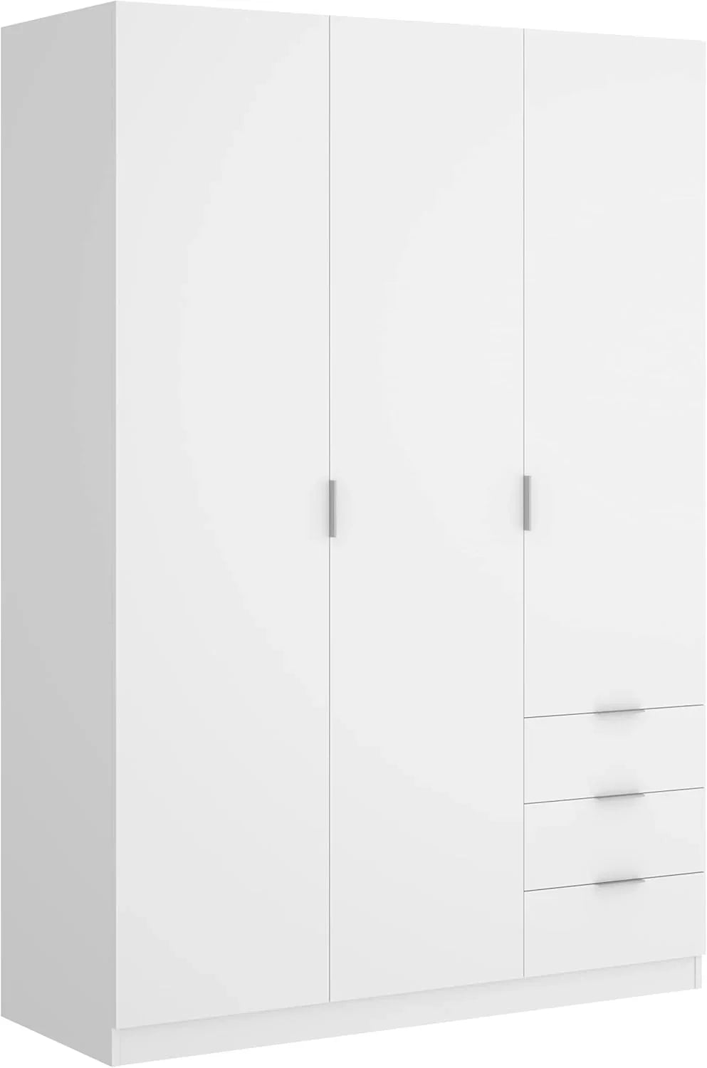 DEKIT Grupo Rimobel Armario Ropero 3 Puertas y 3 Cajones Blanco 121 x 184 x 52 cm