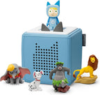 Toniebox Pack Inicio Azul con Creativo-Tonie y 4 Figuras Disney de Animales